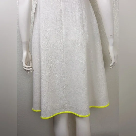 Black Halo Quill White Midi Dress with Neon Trim Size 8. D23 - Picture 12 of 16